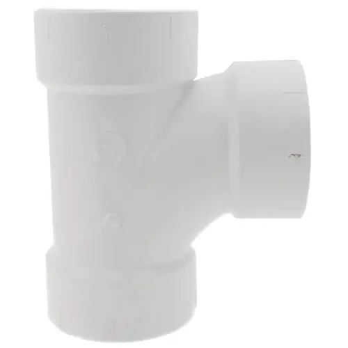 LASCO D400030 3 Inch PVC DWV Sanitary Tee Hub x Hub x Hub Replacement P400-030