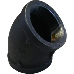 SK0451630-US20260702-105043-0 Matco-Norca ZMBL4508 Malleable Iron 45 Elbow 2 Inch Black - Image 1