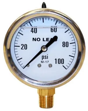 SK0451887-US20260702-105043-0 Merrill PGLNL100 Pressure Gauge Lead-Free 1/4 Inch MPT 100 PSI - Image 1