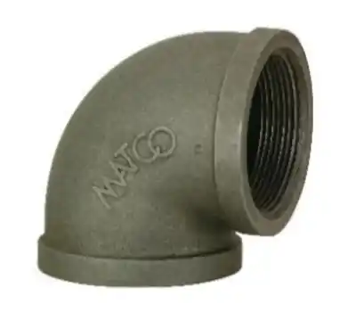 SK0452023-US20260702-105043-0 Matco-Norca ZMBL9004 Malleable Iron 90 Elbow 3/4 Inch Black - Image 1