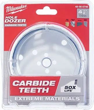 Milwaukee 49-56-0746 Hole Dozer 4-1/2 in Carbide Teeth