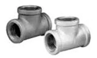 SK0452200-US20260702-105043-0 Matco-Norca MGT11 4 Inch Galvanized Malleable Iron Tee for Plumbing - Image 1