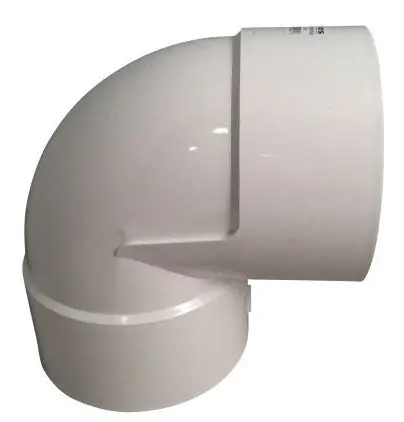NDS 8P02 8 Inch Solvent Weld White PVC Sewer and Drain Elbow