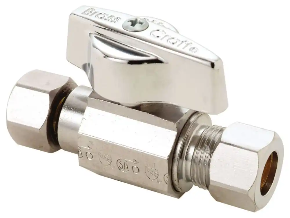 BrassCraft KTCR11FXC 1/4 Turn Chrome Plated Brass Water Supply Stop