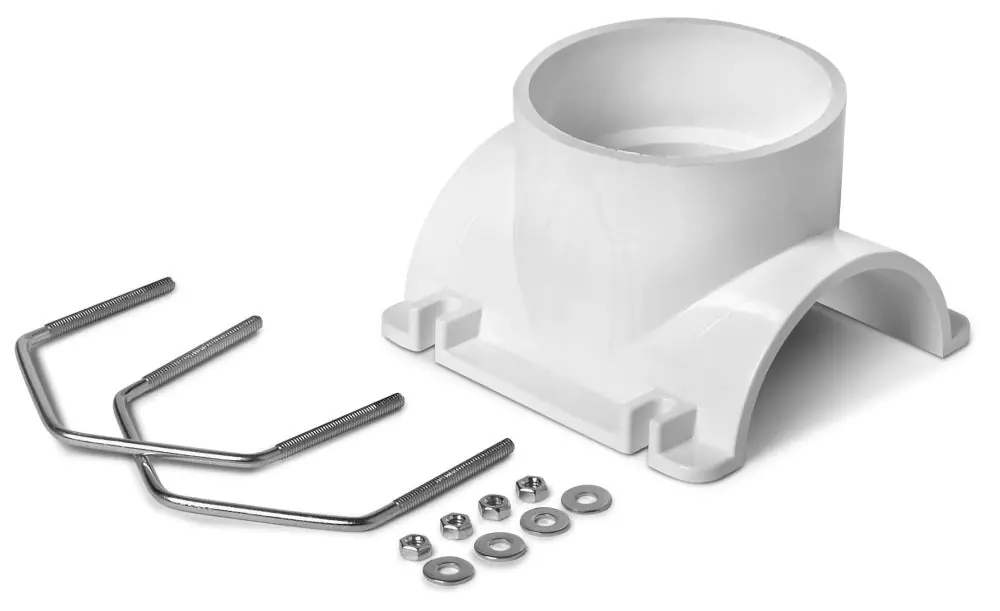 Oatey 43795 4 x 4 Schedule 40 White/Black PVC Saddle Tee Kit
