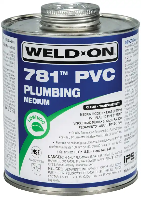 SK0454021-US20260702-105043-0 IPS 14006 Weld-On 781 PVC Medium-Bodied High-Strength Plumbing Solvent Cement 1 Quart - Image 1