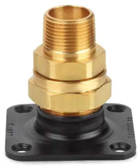 SK0454330-US20260702-105043-0 Gastite XR2TRM-11-12 3/4, Flanged x MPT, 5 PSI, Brass, Flare, Termination Fitting with Square Flange - Image 1
