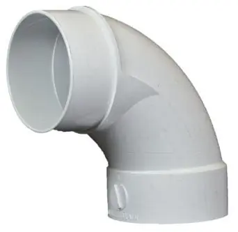 NDS 31P0ST 3 x 3 Spigot x Hub White PVC Long Radius Solvent Weld Street Sewer and Drain 90D Elbow
