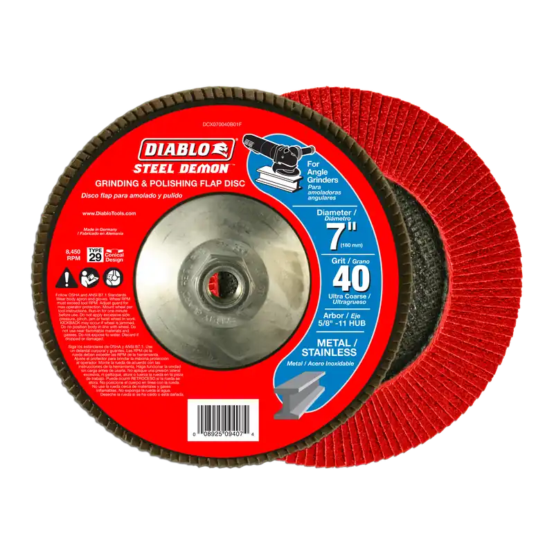 Diablo DCX070040B01F 7 40Grit Flap Disc Grinding & Polishing Type 29