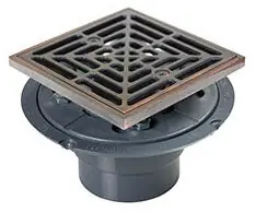 Sioux Chief 821-200PRBQ Shower Drain - Oil Rubbed Bronze - Square Grate 4-1/2 - PVC